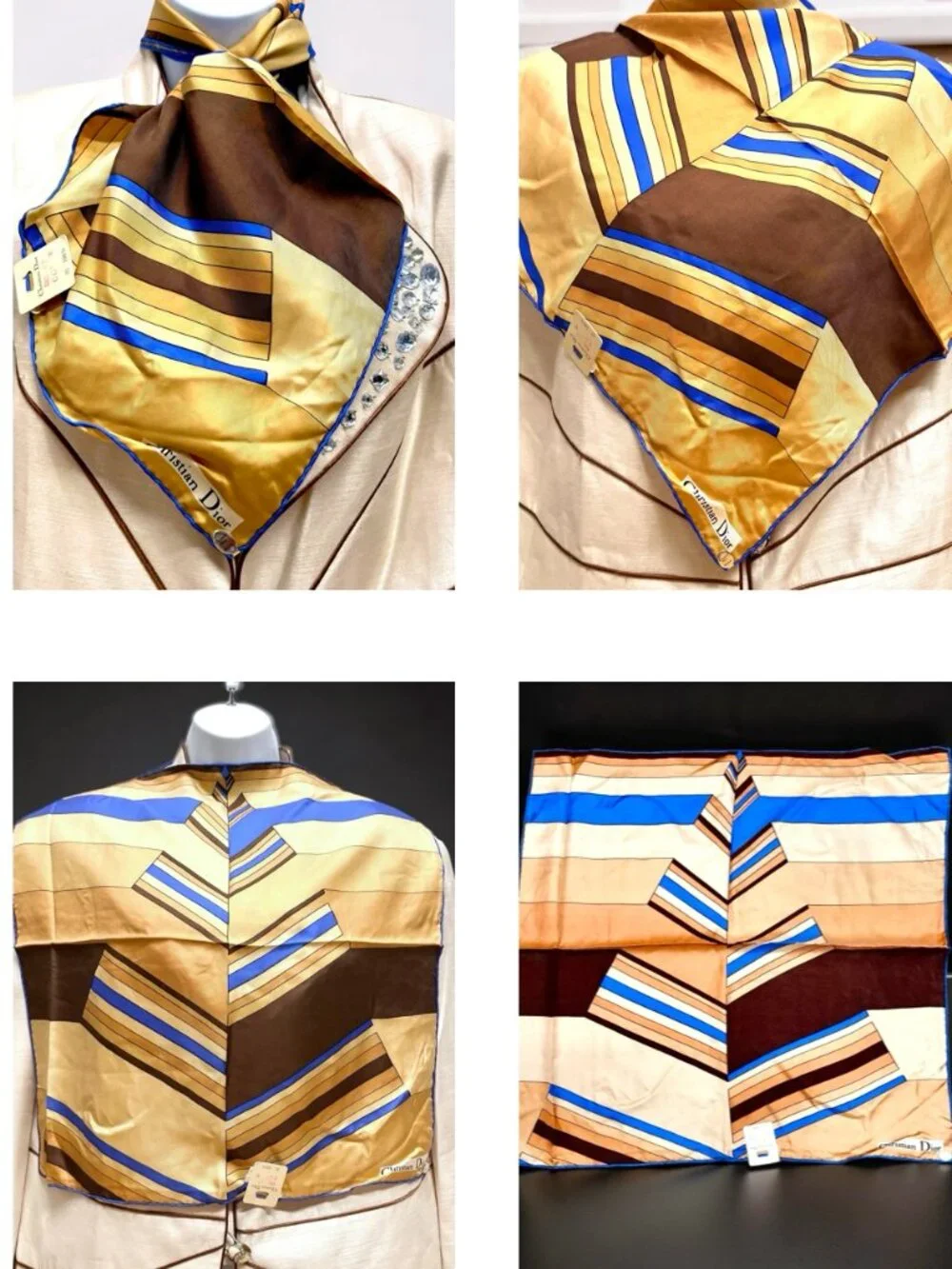 New-Christian Dior  silk Satin Neck-kerchief 20